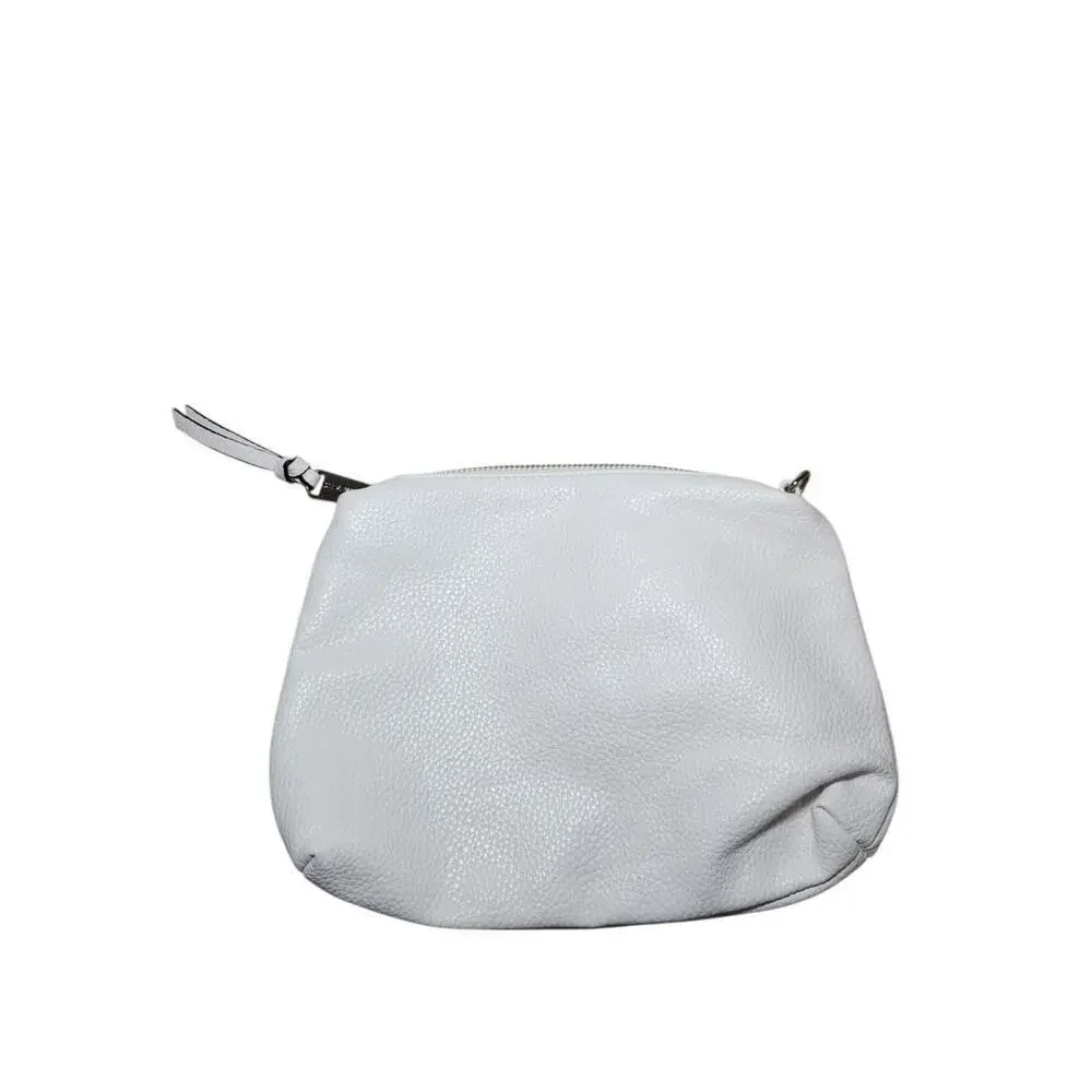 STEVE MADDEN White Textured Pouch Bag